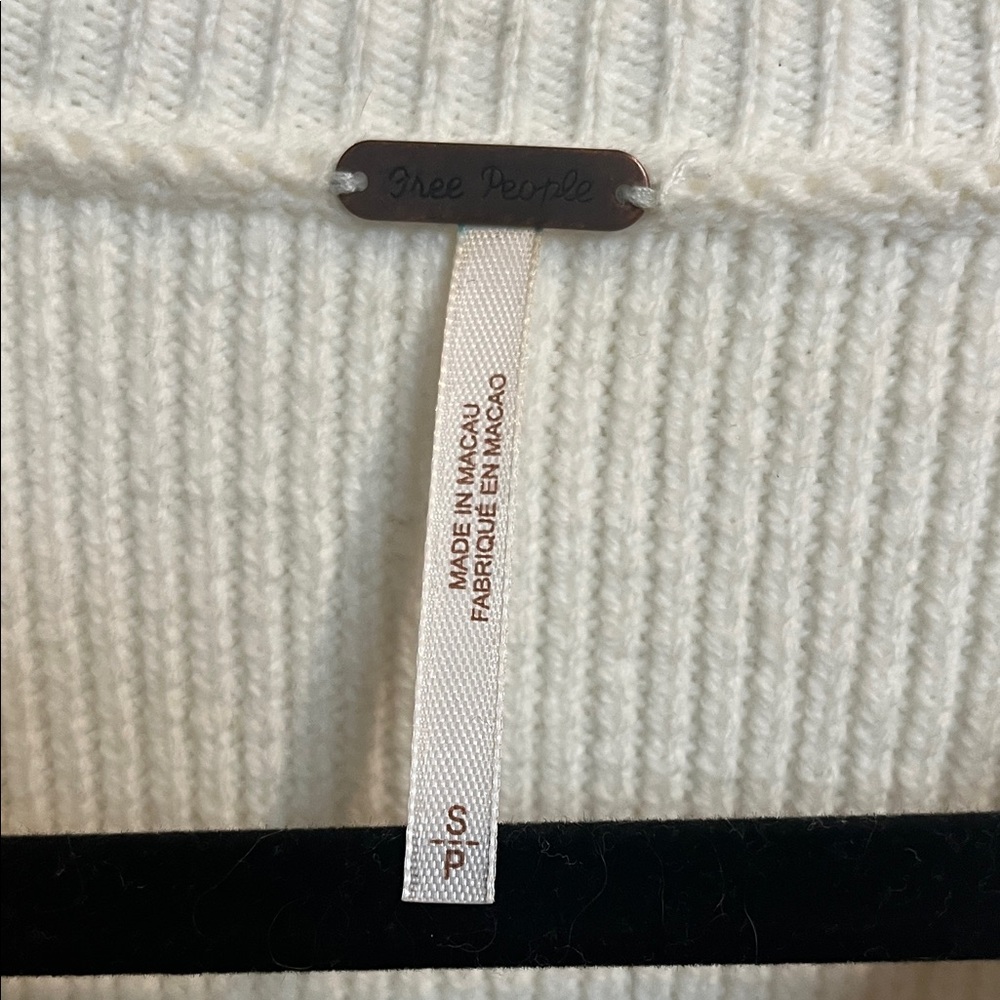 Free People Cream Ribbed Sweater - Picture 2 of 5